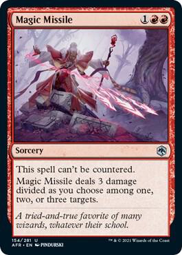 Magic Missile card from Adventures in the Forgotten Realms