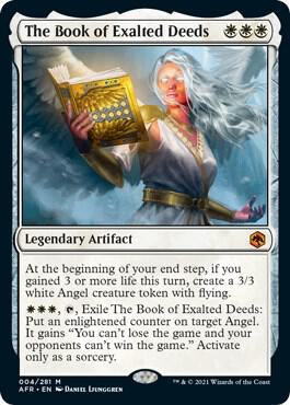 The Book of Exalted Deeds card from Adventures in the Forgotten Realms