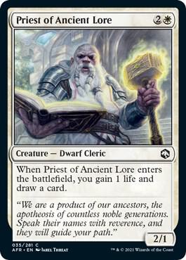 Priest of Ancient Lore card from Adventures in the Forgotten Realms
