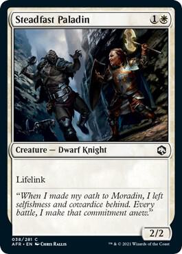 Steadfast Paladin card from Adventures in the Forgotten Realms