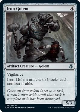 Iron Golem card from Adventures in the Forgotten Realms
