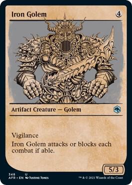 Iron Golem (Showcase) card from Adventures in the Forgotten Realms