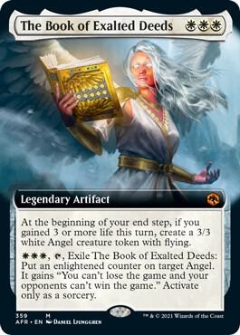 The Book of Exalted Deeds (Extended Art) card from Adventures in the Forgotten Realms