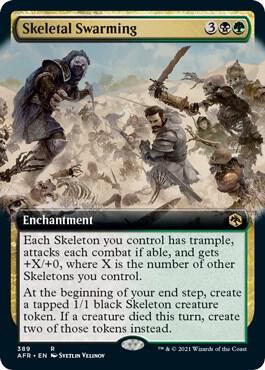 Skeletal Swarming (Extended Art) card from Adventures in the Forgotten Realms