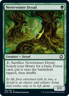 Neverwinter Dryad card from Adventures in the Forgotten Realms