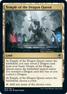 Temple of the Dragon Queen card from Adventures in the Forgotten Realms