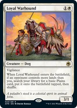 Loyal Warhound card from Adventures in the Forgotten Realms