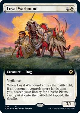 Loyal Warhound (Extended Art) card from Adventures in the Forgotten Realms