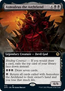 Asmodeus the Archfiend (Extended Art) card from Adventures in the Forgotten Realms