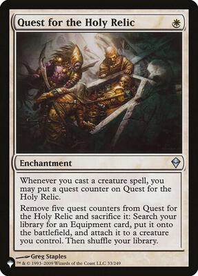 Quest for the Holy Relic card from The List Reprints