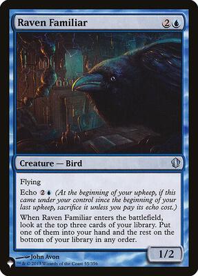 Raven Familiar card from The List Reprints