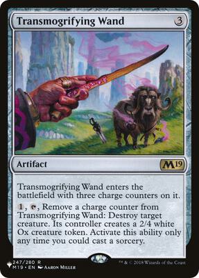 Transmogrifying Wand card from The List Reprints