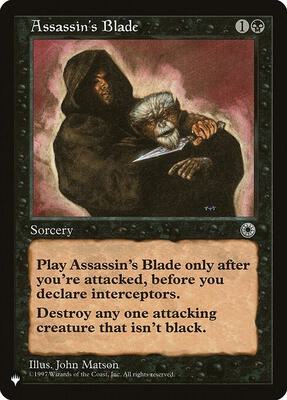Assassin's Blade card from The List Reprints