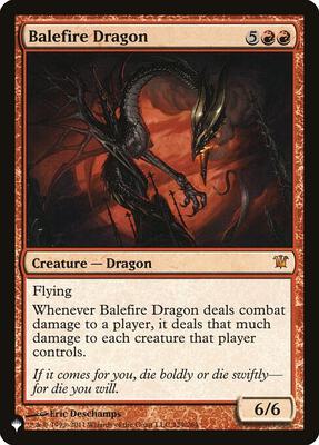 Balefire Dragon card from The List Reprints