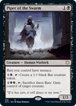 Piper of the Swarm card from Commander: Adventures in the Forgotten Realms