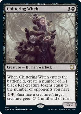 Chittering Witch card from Commander: Adventures in the Forgotten Realms