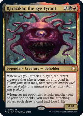 Karazikar, the Eye Tyrant card from Commander: Adventures in the Forgotten Realms