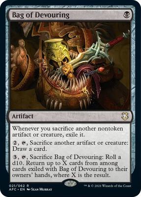 Bag of Devouring card from Commander: Adventures in the Forgotten Realms