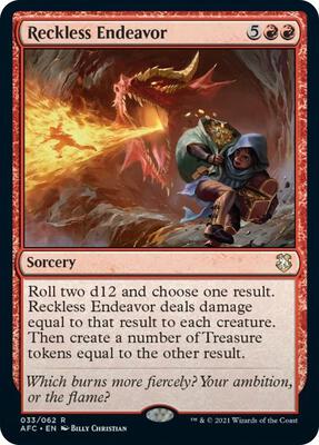 Reckless Endeavor card from Commander: Adventures in the Forgotten Realms