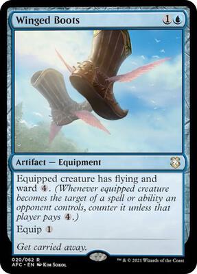 Winged Boots card from Commander: Adventures in the Forgotten Realms