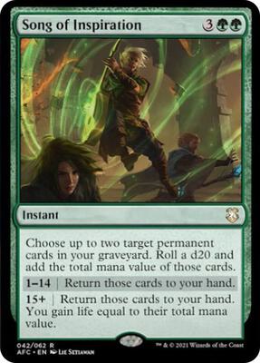 Song of Inspiration card from Commander: Adventures in the Forgotten Realms