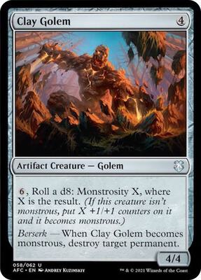 Clay Golem card from Commander: Adventures in the Forgotten Realms