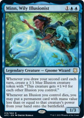 Minn, Wily Illusionist card from Commander: Adventures in the Forgotten Realms