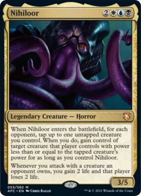 Nihiloor card from Commander: Adventures in the Forgotten Realms