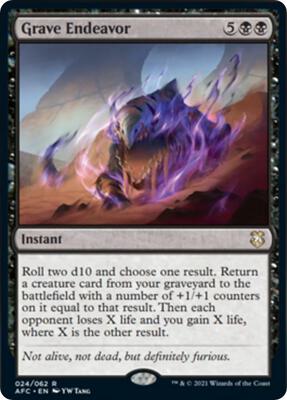 Grave Endeavor card from Commander: Adventures in the Forgotten Realms