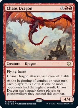 Chaos Dragon card from Commander: Adventures in the Forgotten Realms