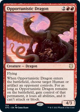 Opportunistic Dragon card from Commander: Adventures in the Forgotten Realms