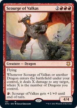 Scourge of Valkas card from Commander: Adventures in the Forgotten Realms