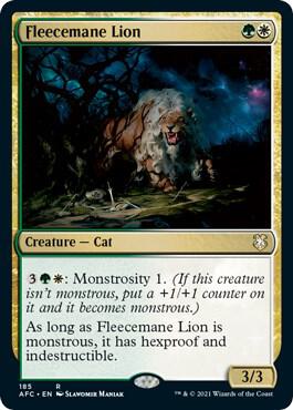 Fleecemane Lion card from Commander: Adventures in the Forgotten Realms