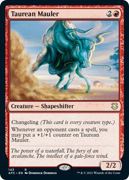 Taurean Mauler card from Commander: Adventures in the Forgotten Realms