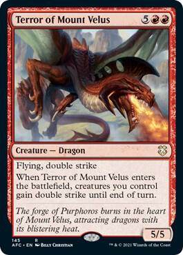 Terror of Mount Velus card from Commander: Adventures in the Forgotten Realms