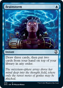 Brainstorm card from Commander: Adventures in the Forgotten Realms