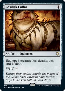 Basilisk Collar card from Commander: Adventures in the Forgotten Realms