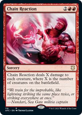 Chain Reaction card from Commander: Adventures in the Forgotten Realms