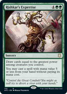 Rishkar's Expertise card from Commander: Adventures in the Forgotten Realms