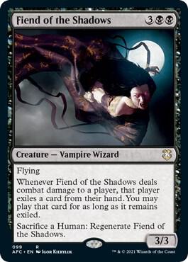 Fiend of the Shadows card from Commander: Adventures in the Forgotten Realms