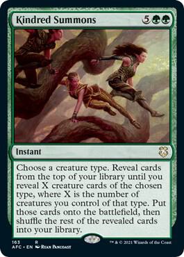 Kindred Summons card from Commander: Adventures in the Forgotten Realms