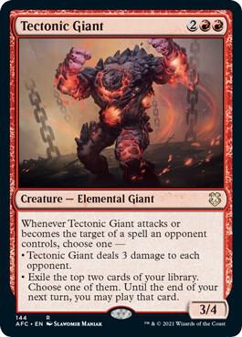 Tectonic Giant card from Commander: Adventures in the Forgotten Realms