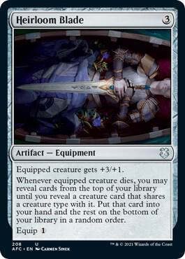 Heirloom Blade card from Commander: Adventures in the Forgotten Realms