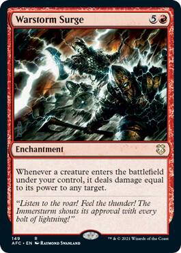 Warstorm Surge card from Commander: Adventures in the Forgotten Realms
