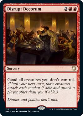 Disrupt Decorum card from Commander: Adventures in the Forgotten Realms