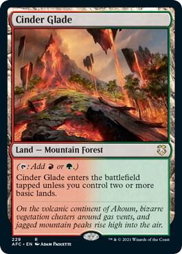 Cinder Glade card from Commander: Adventures in the Forgotten Realms