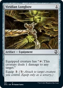 Viridian Longbow card from Commander: Adventures in the Forgotten Realms