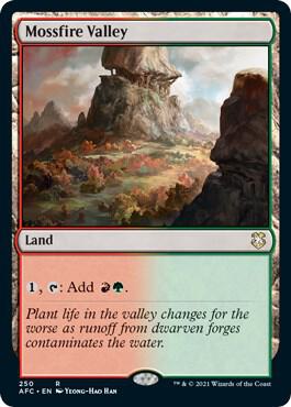 Mossfire Valley card from Commander: Adventures in the Forgotten Realms