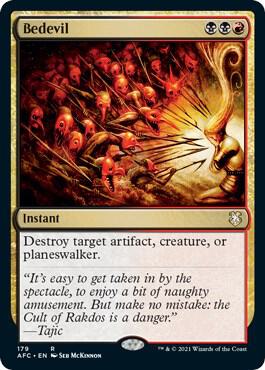 Bedevil card from Commander: Adventures in the Forgotten Realms
