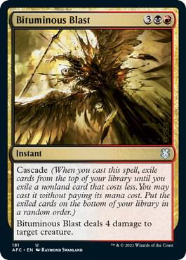 Bituminous Blast card from Commander: Adventures in the Forgotten Realms